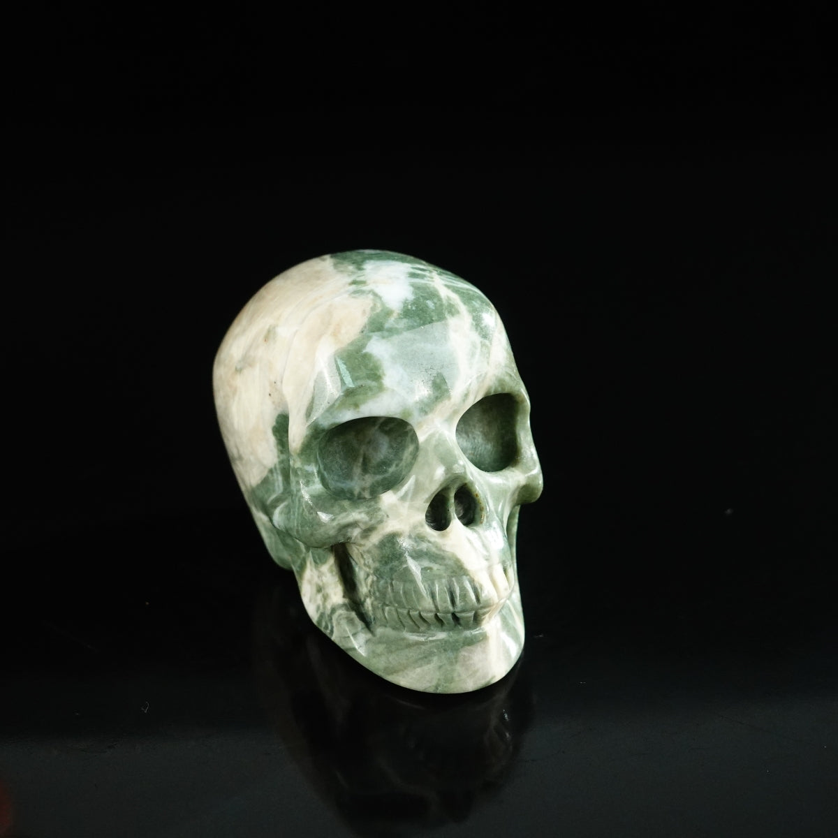 2.2" Nine Dragon Jade Crystal Skull Carving - Unique Piece #HA10