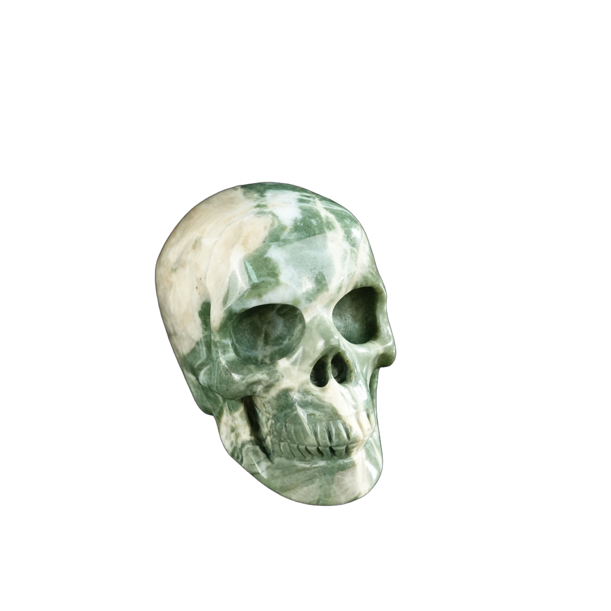 2.2" Nine Dragon Jade Crystal Skull Carving - Unique Piece #HA10