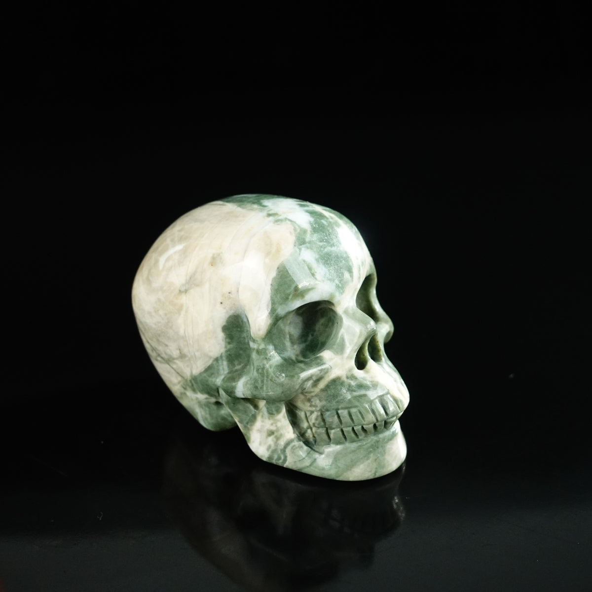 2.2" Nine Dragon Jade Crystal Skull Carving - Unique Piece #HA10