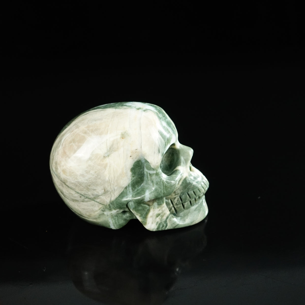 2.2" Nine Dragon Jade Crystal Skull Carving - Unique Piece #HA10