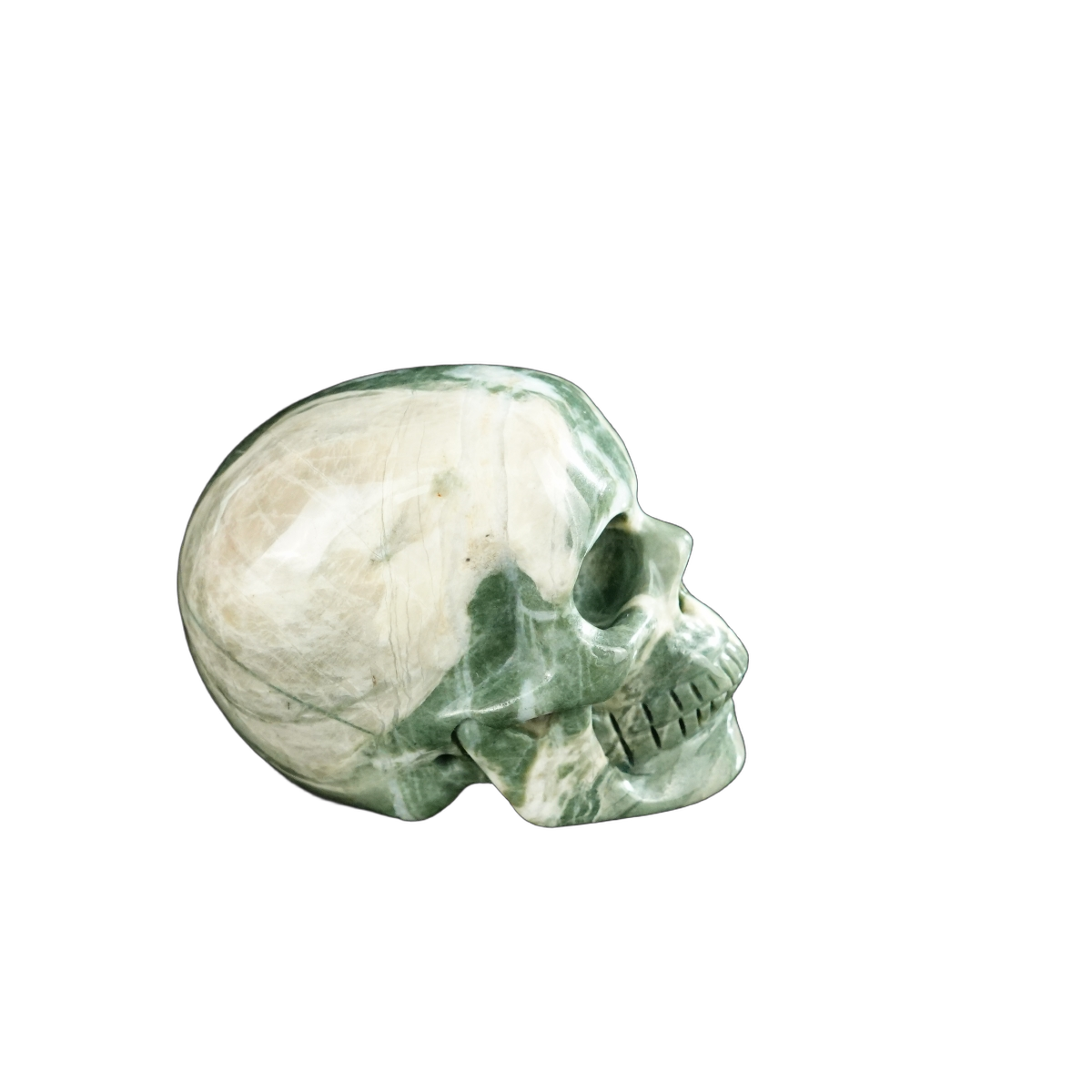 2.2" Nine Dragon Jade Crystal Skull Carving - Unique Piece #HA10
