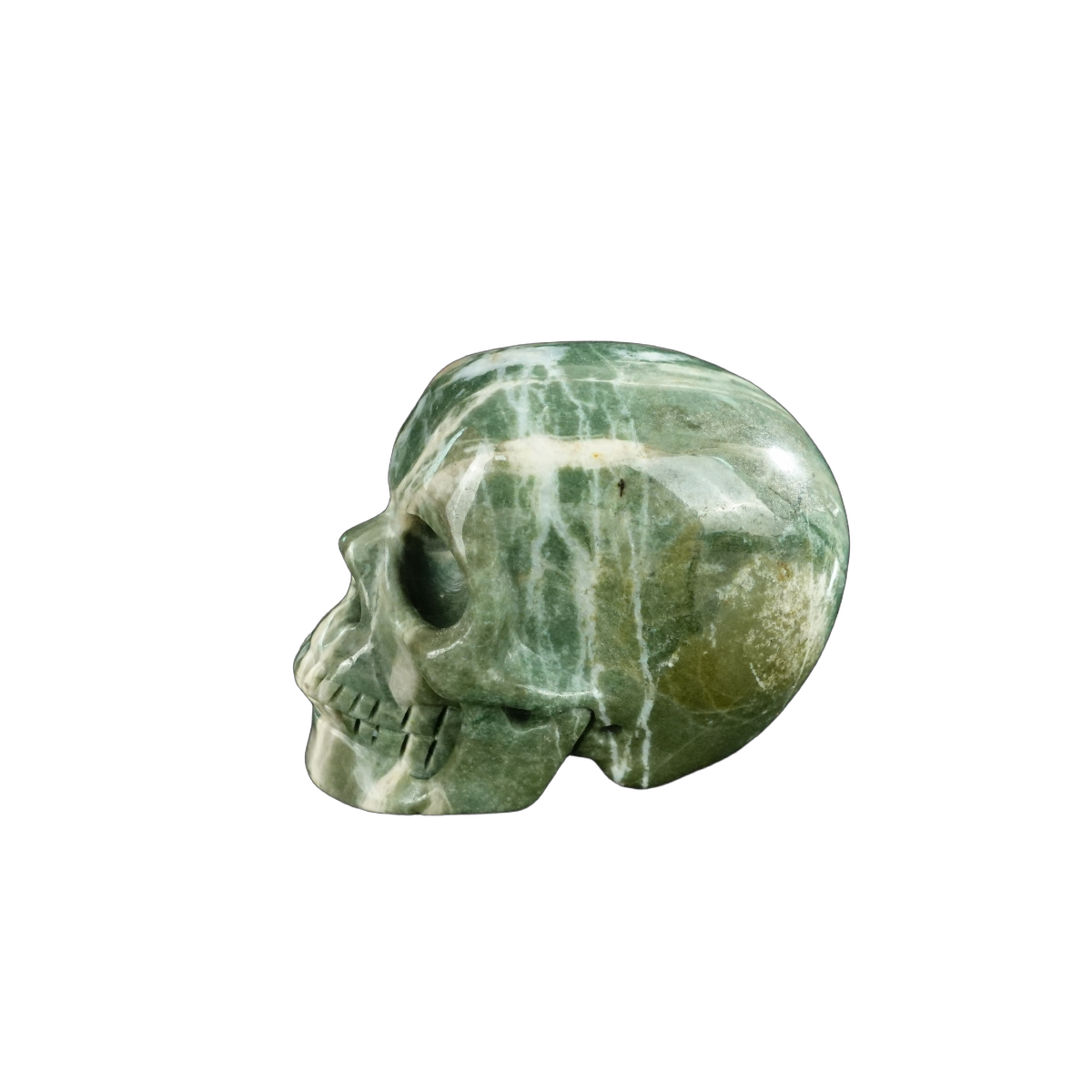 2.2" Nine Dragon Jade Crystal Skull Carving - Unique Piece #HA10
