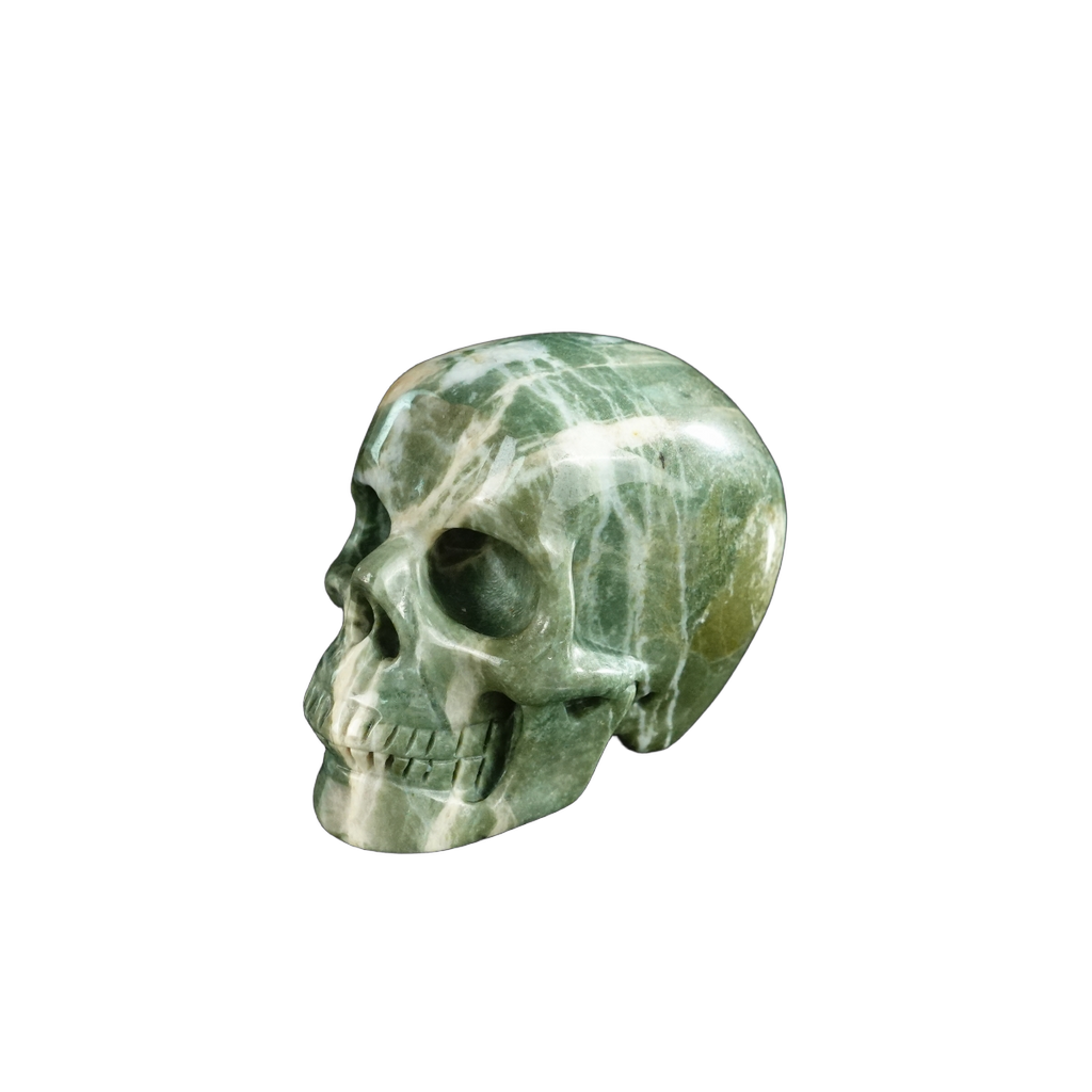2.2" Nine Dragon Jade Crystal Skull Carving - Unique Piece #HA10