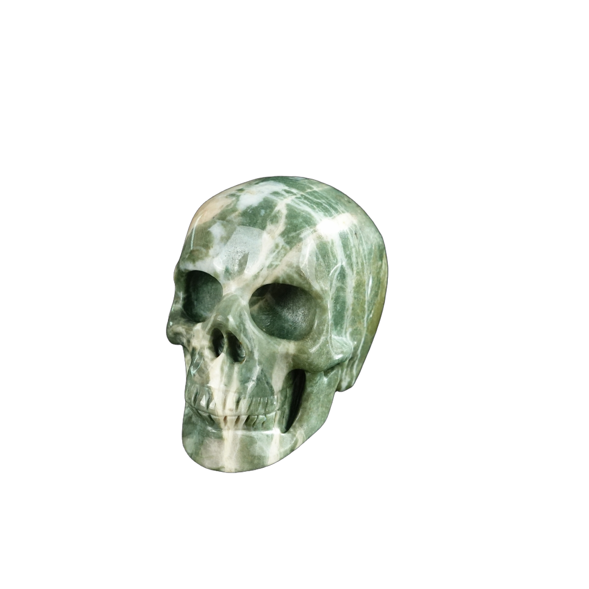 2.2" Nine Dragon Jade Crystal Skull Carving - Unique Piece #HA10