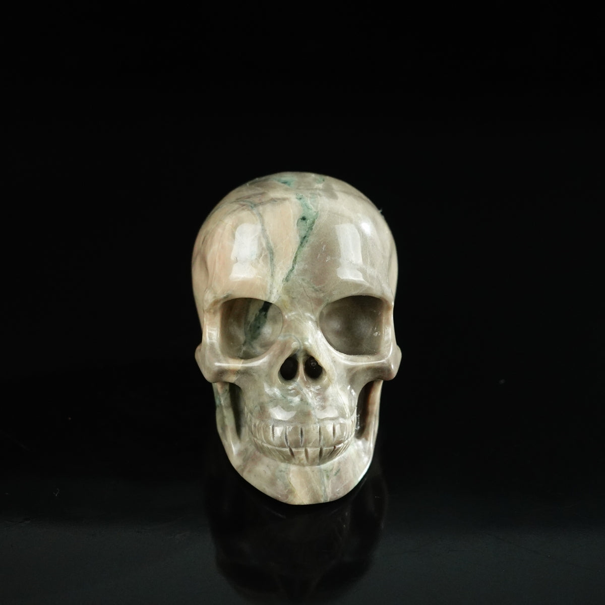 2.2" Nine Dragon Jade Crystal Skull Carving - Unique Piece #HA11