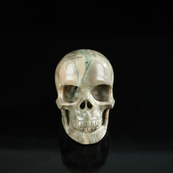 2.2" Nine Dragon Jade Crystal Skull Carving - Unique Piece #HA11