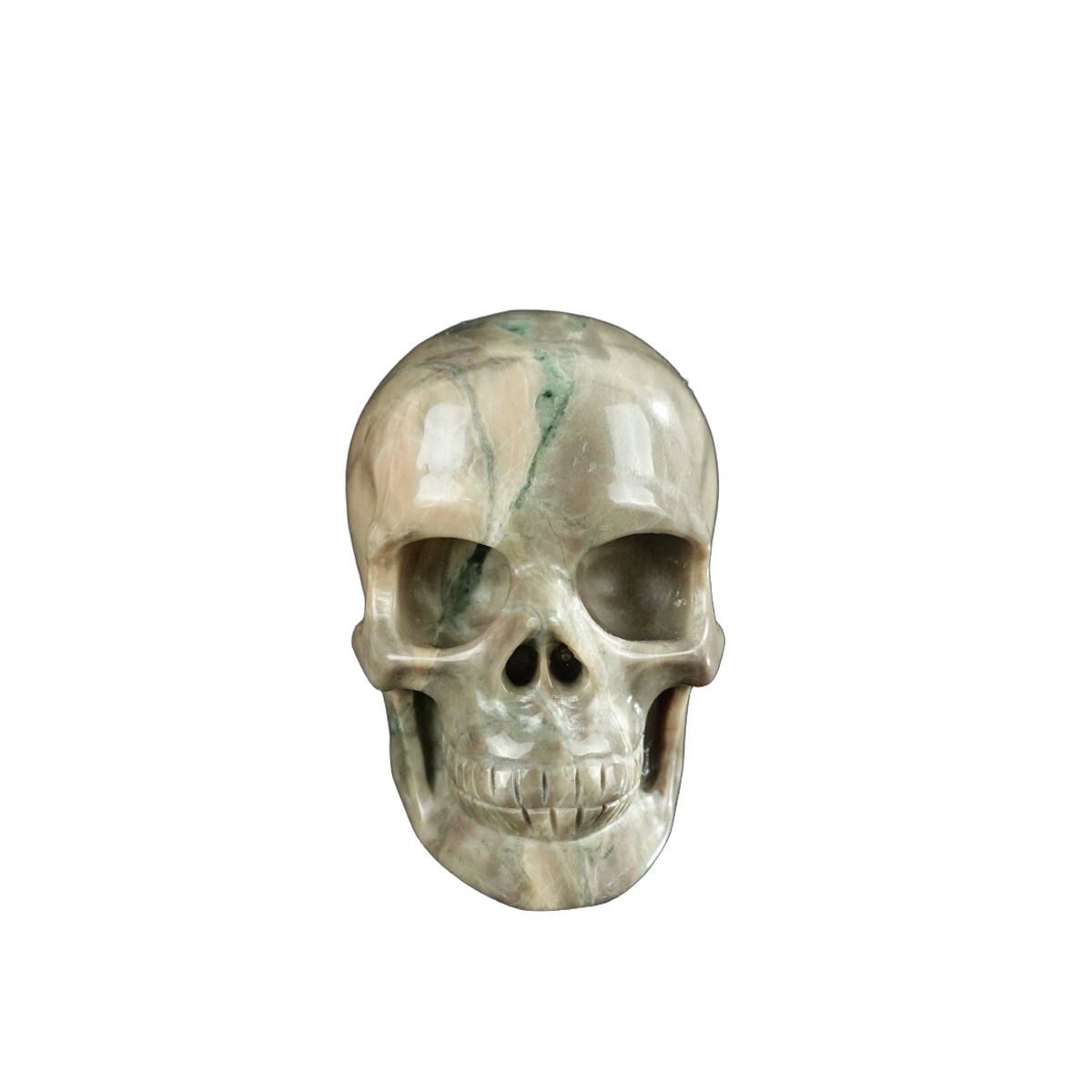 2.2" Nine Dragon Jade Crystal Skull Carving - Unique Piece #HA11