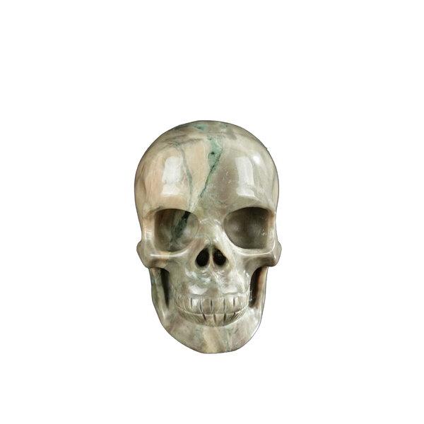 2.2" Nine Dragon Jade Crystal Skull Carving - Unique Piece #HA11