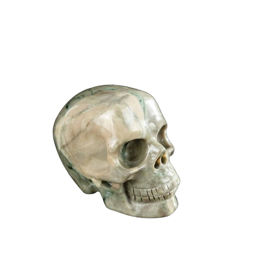 2.2" Nine Dragon Jade Crystal Skull Carving - Unique Piece #HA11
