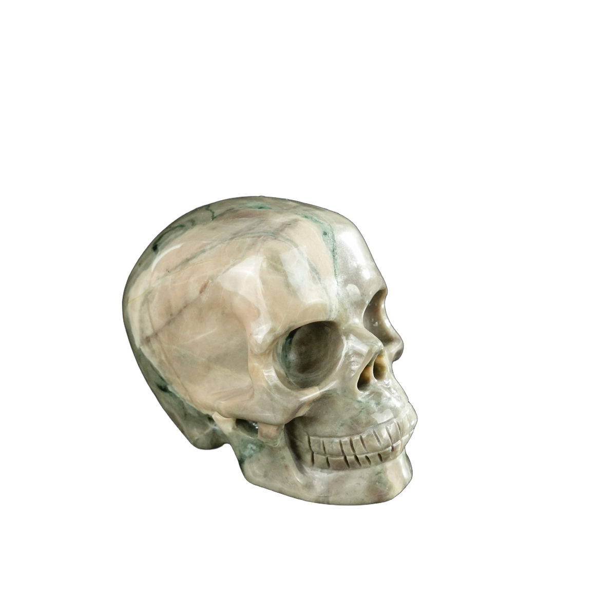 2.2" Nine Dragon Jade Crystal Skull Carving - Unique Piece #HA11