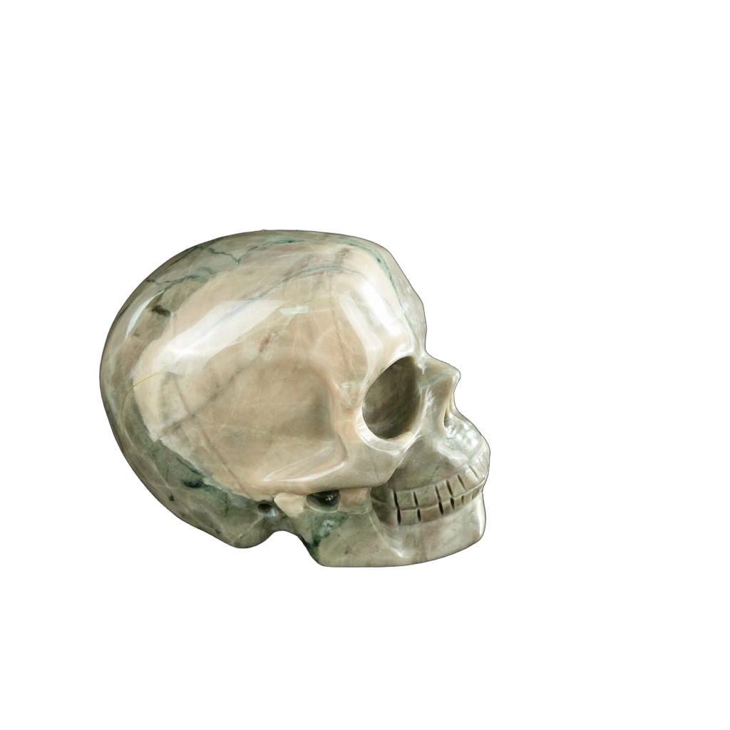 2.2" Nine Dragon Jade Crystal Skull Carving - Unique Piece #HA11