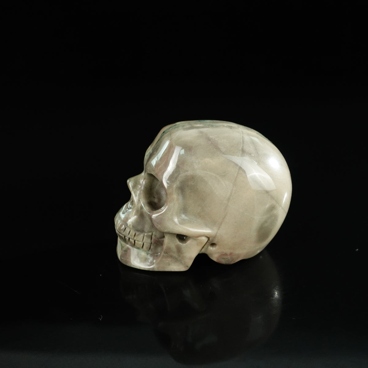2.2" Nine Dragon Jade Crystal Skull Carving - Unique Piece #HA11