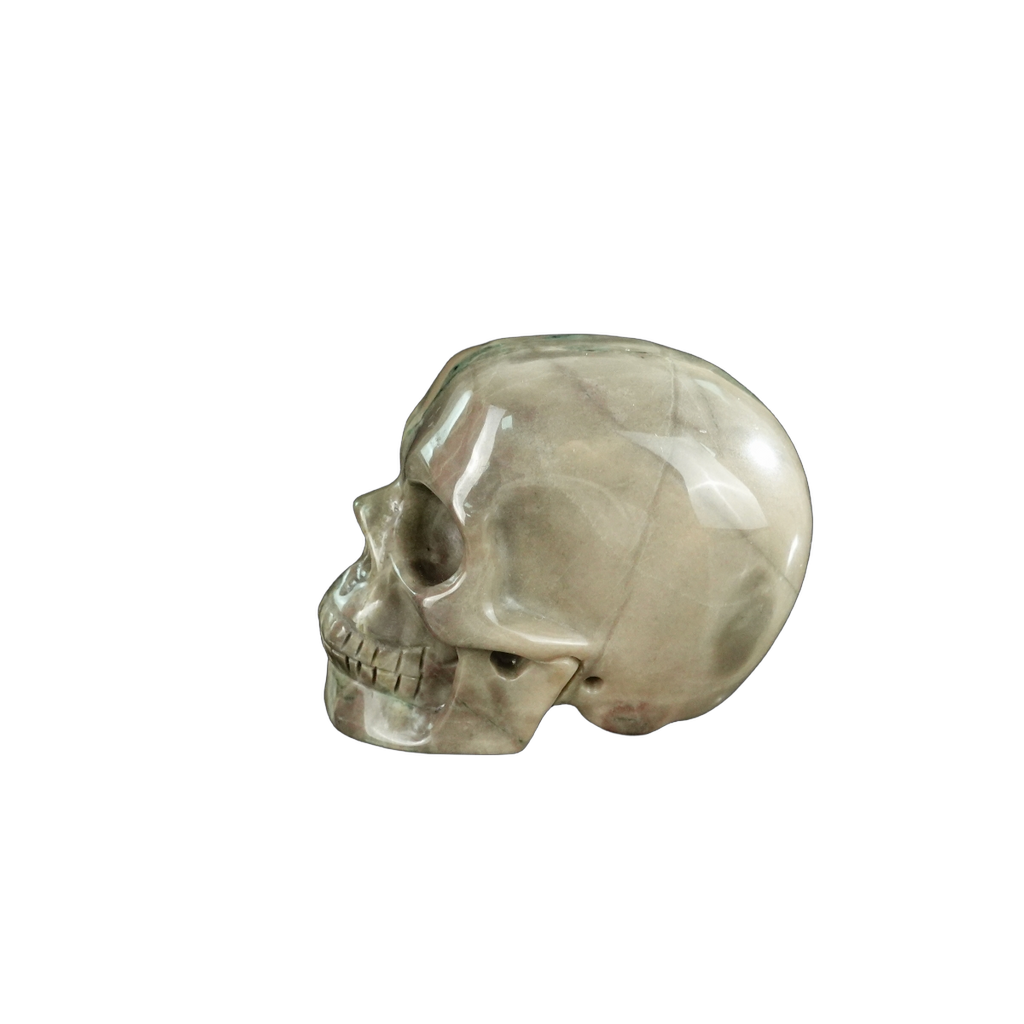 2.2" Nine Dragon Jade Crystal Skull Carving - Unique Piece #HA11