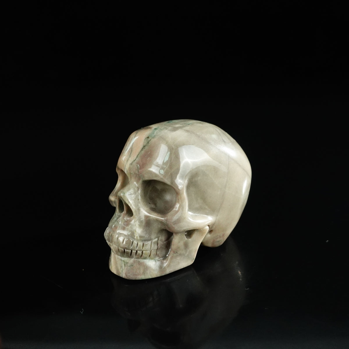 2.2" Nine Dragon Jade Crystal Skull Carving - Unique Piece #HA11