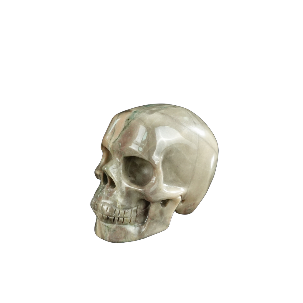 2.2" Nine Dragon Jade Crystal Skull Carving - Unique Piece #HA11