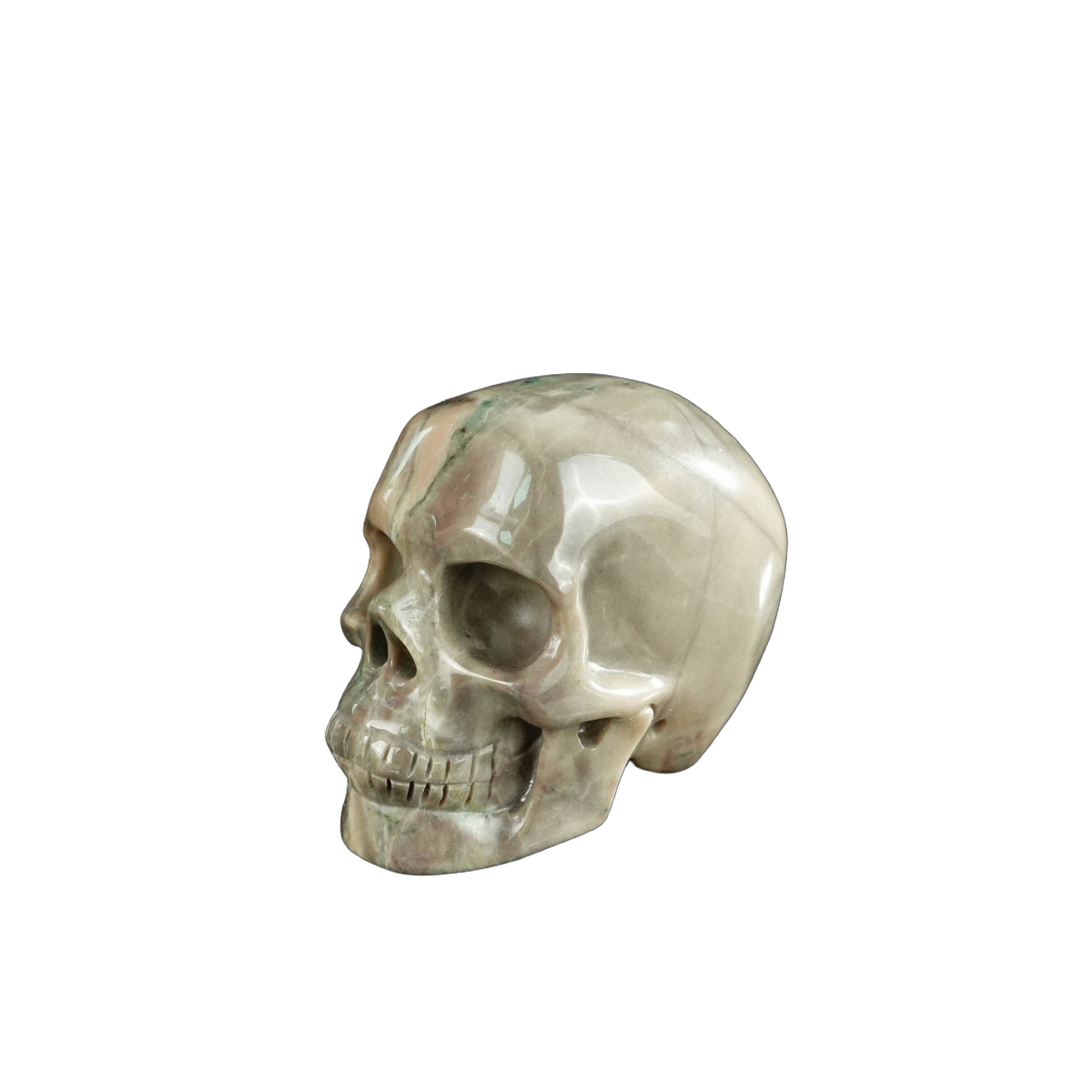 2.2" Nine Dragon Jade Crystal Skull Carving - Unique Piece #HA11