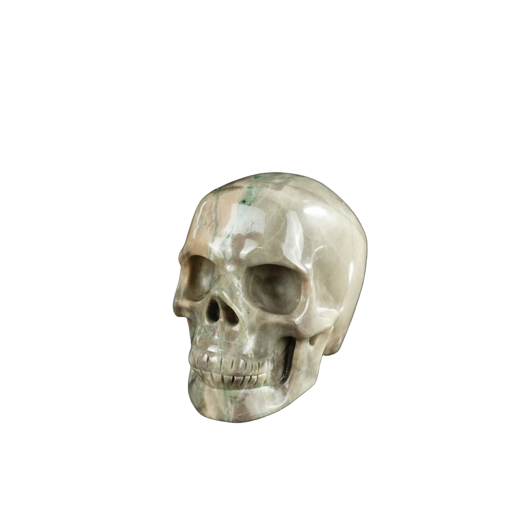 2.2" Nine Dragon Jade Crystal Skull Carving - Unique Piece #HA11
