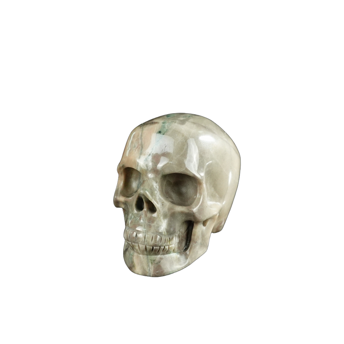 2.2" Nine Dragon Jade Crystal Skull Carving - Unique Piece #HA11