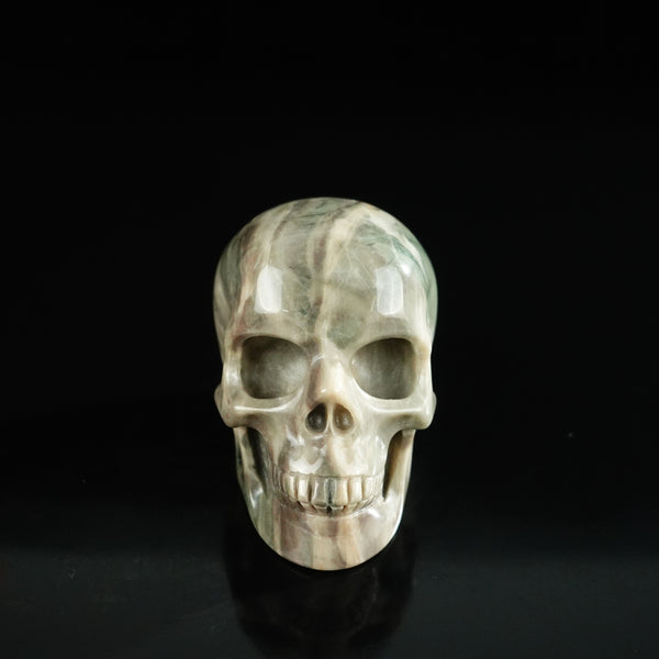 2.2" Nine Dragon Jade Crystal Skull Carving - Unique Piece #HA12