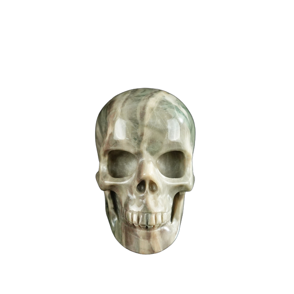 2.2" Nine Dragon Jade Crystal Skull Carving - Unique Piece #HA12