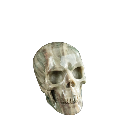 2.2" Nine Dragon Jade Crystal Skull Carving - Unique Piece #HA12