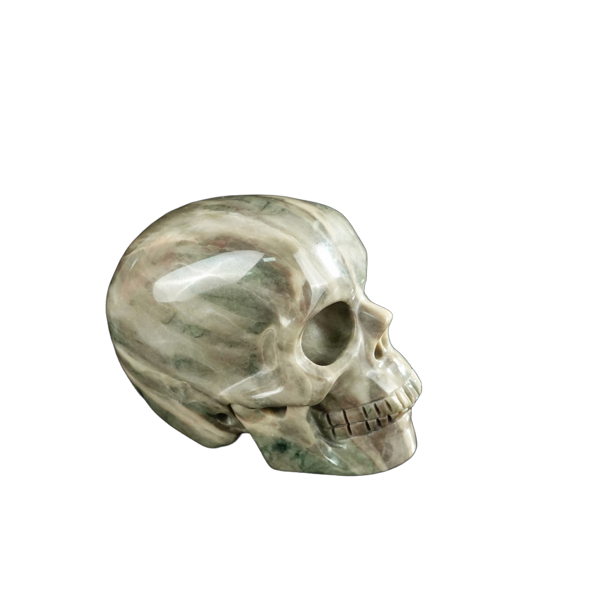 2.2" Nine Dragon Jade Crystal Skull Carving - Unique Piece #HA12