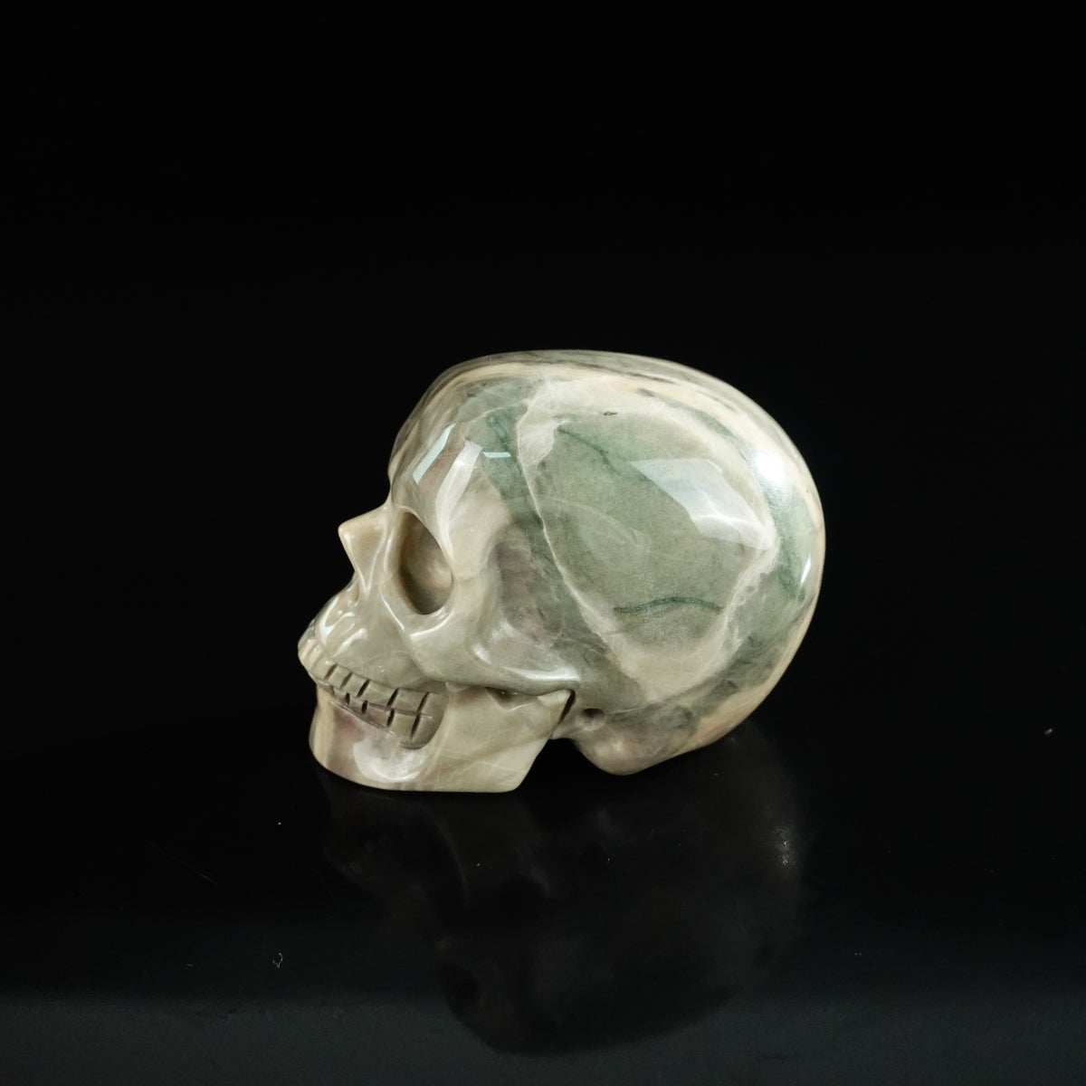 2.2" Nine Dragon Jade Crystal Skull Carving - Unique Piece #HA12