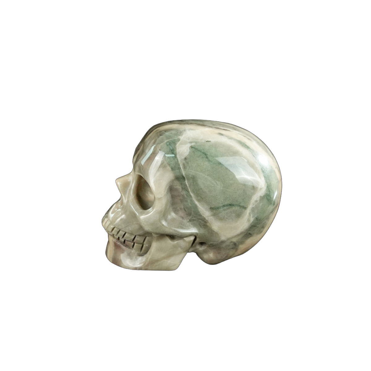 2.2" Nine Dragon Jade Crystal Skull Carving - Unique Piece #HA12