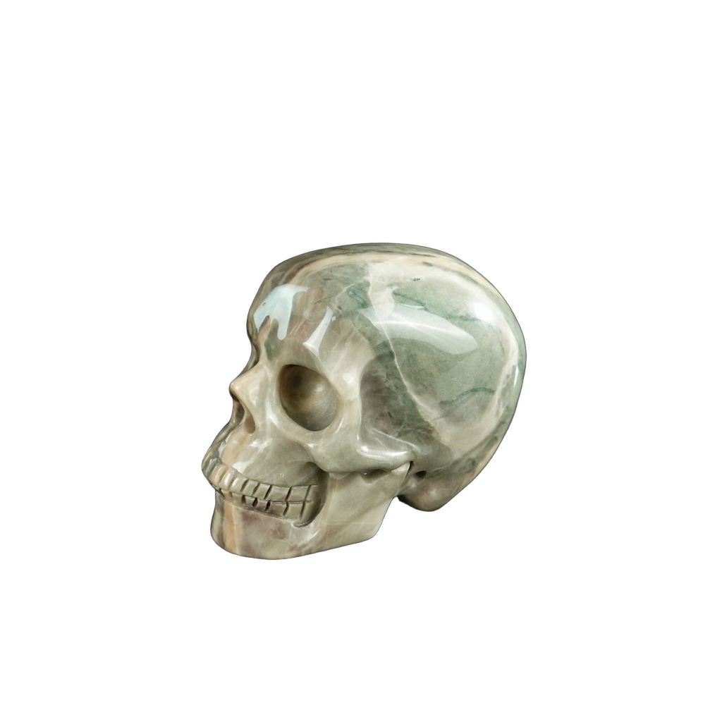 2.2" Nine Dragon Jade Crystal Skull Carving - Unique Piece #HA12