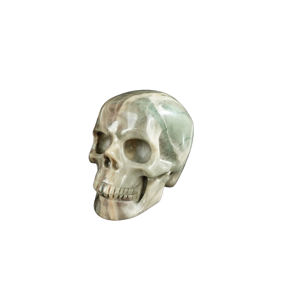 2.2" Nine Dragon Jade Crystal Skull Carving - Unique Piece #HA12