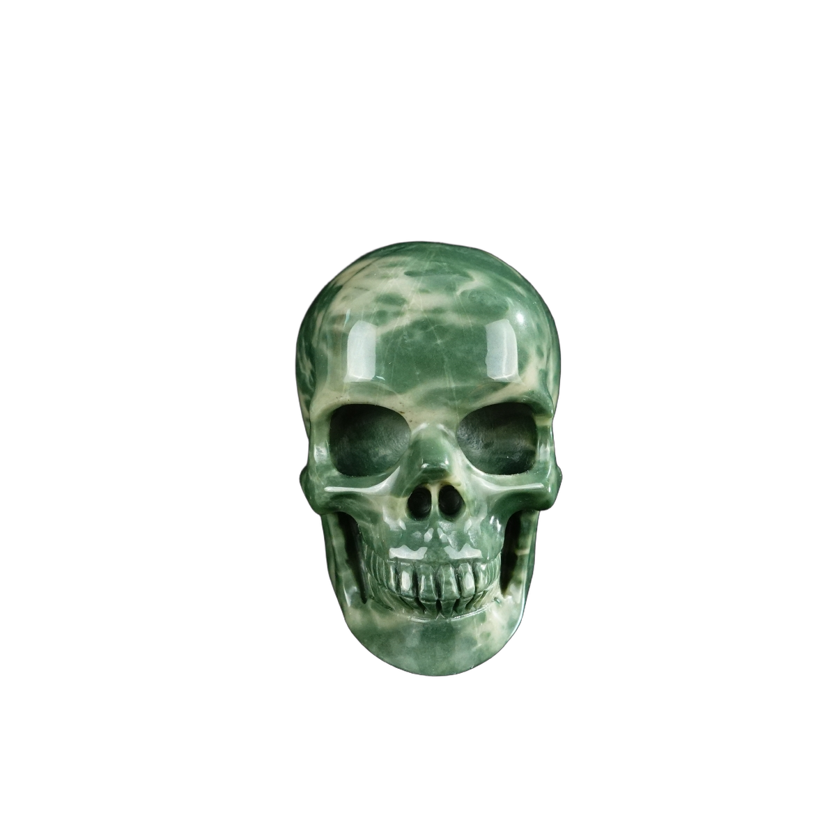 2.2" Nine Dragon Jade Crystal Skull Carving - Hand Carved Decor