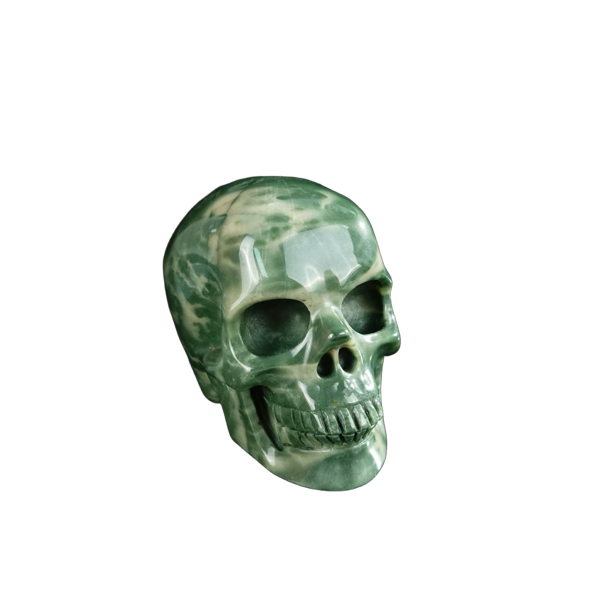 2.2" Nine Dragon Jade Crystal Skull Carving - Hand Carved Decor