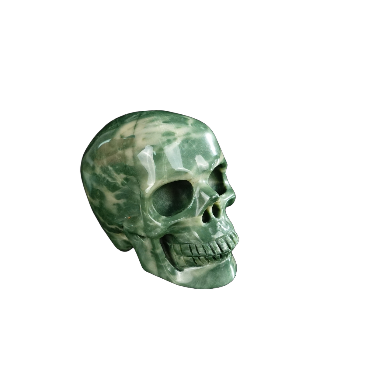 2.2" Nine Dragon Jade Crystal Skull Carving - Hand Carved Decor