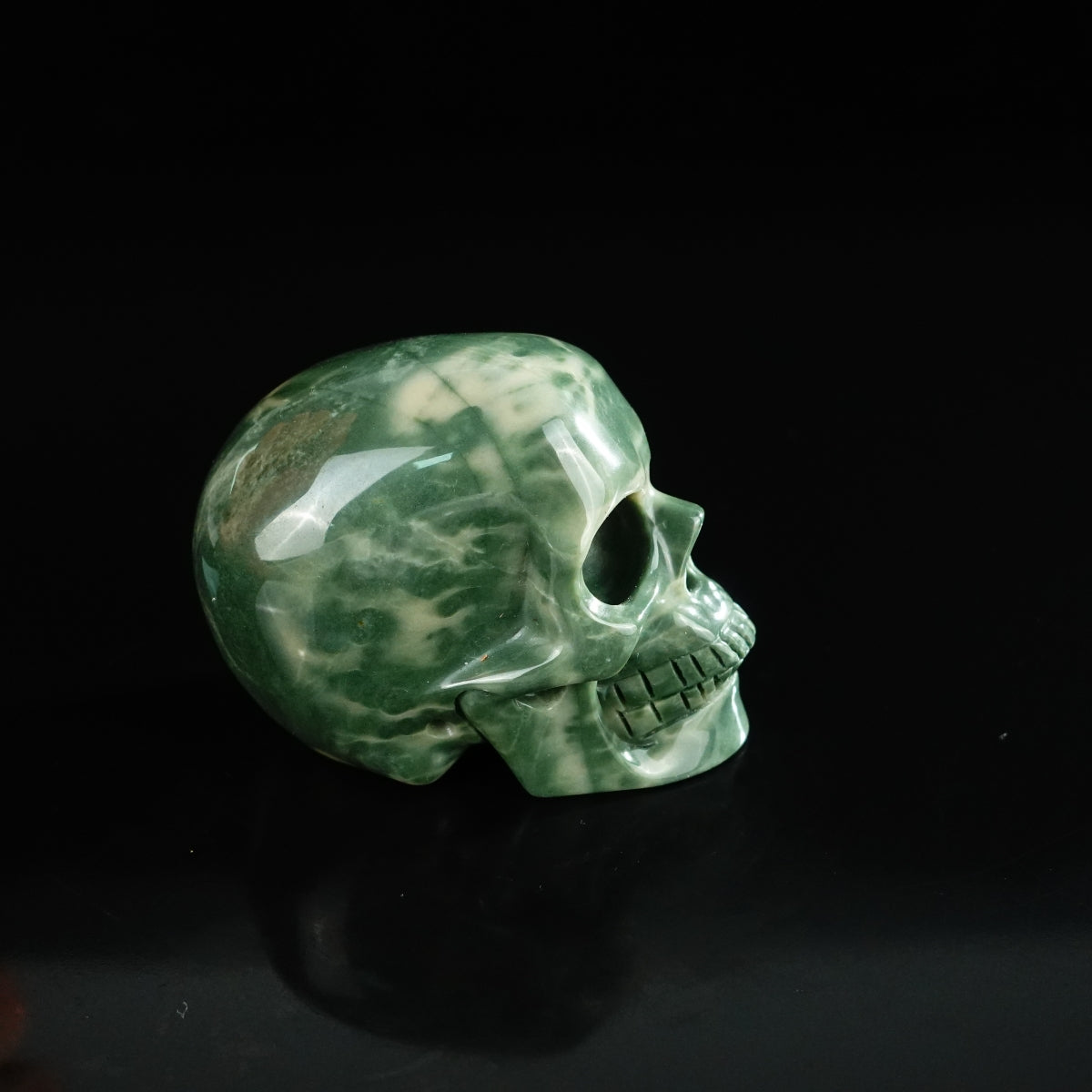 2.2" Nine Dragon Jade Crystal Skull Carving - Unique Piece #HA13