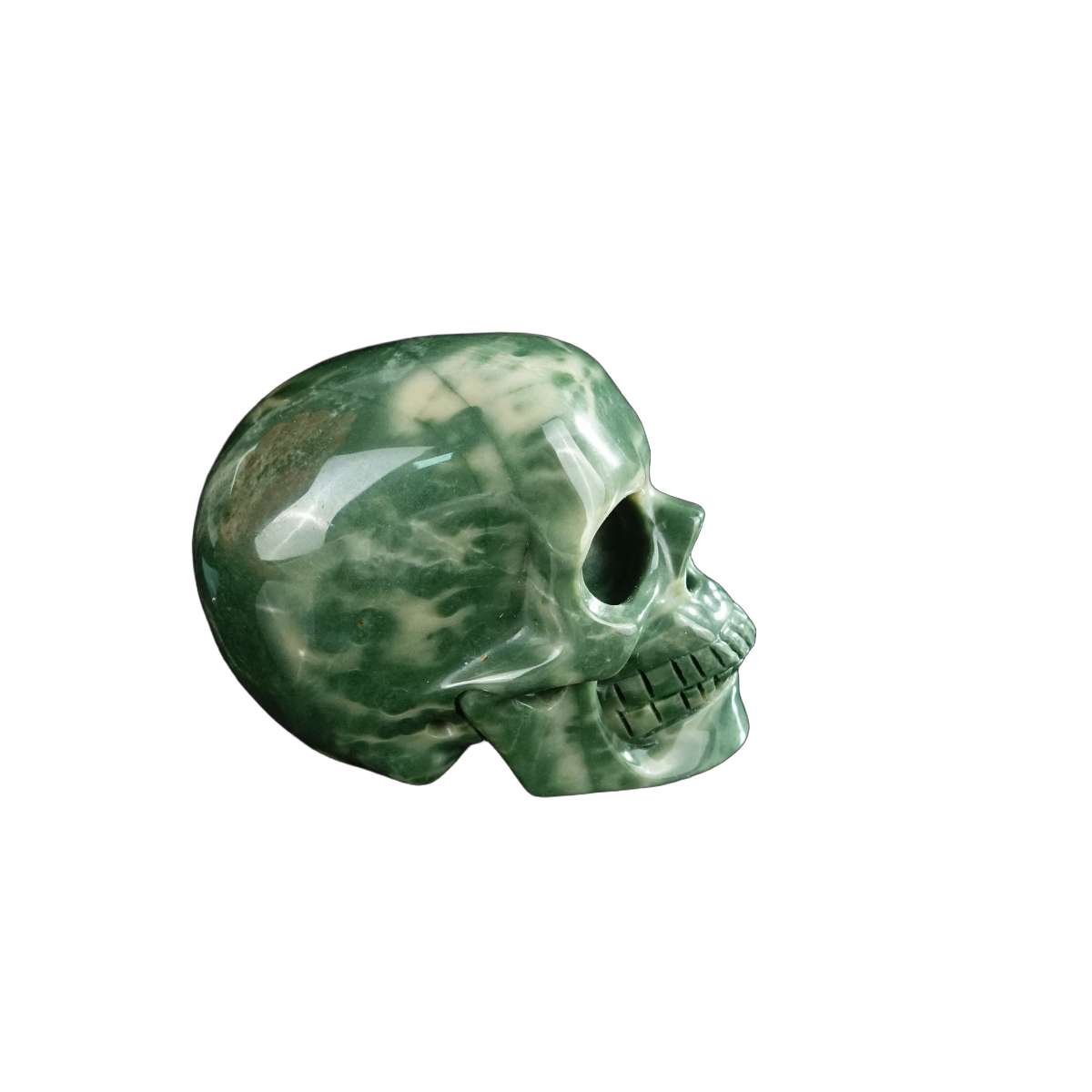 2.2" Nine Dragon Jade Crystal Skull Carving - Hand Carved Decor