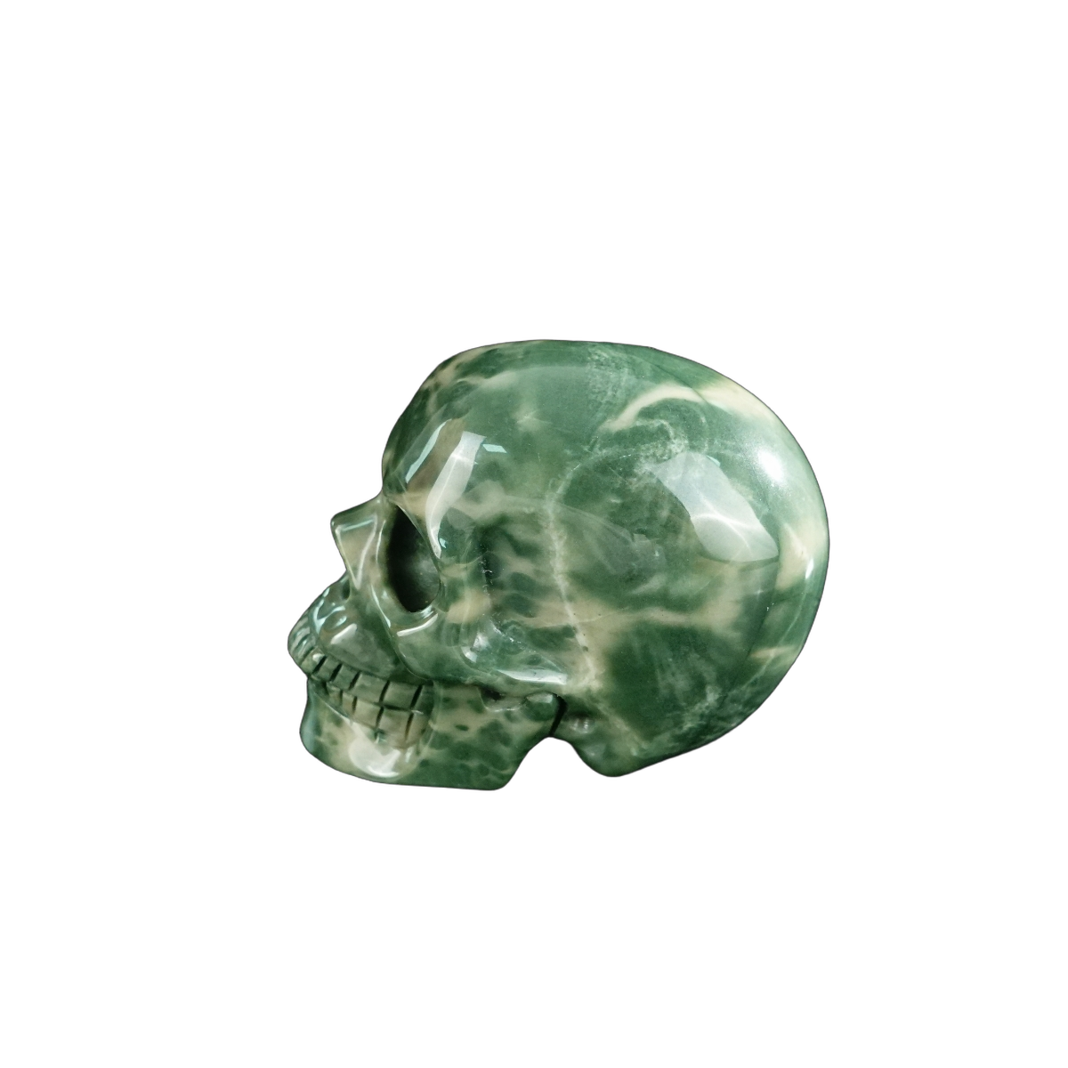 2.2" Nine Dragon Jade Crystal Skull Carving - Hand Carved Decor