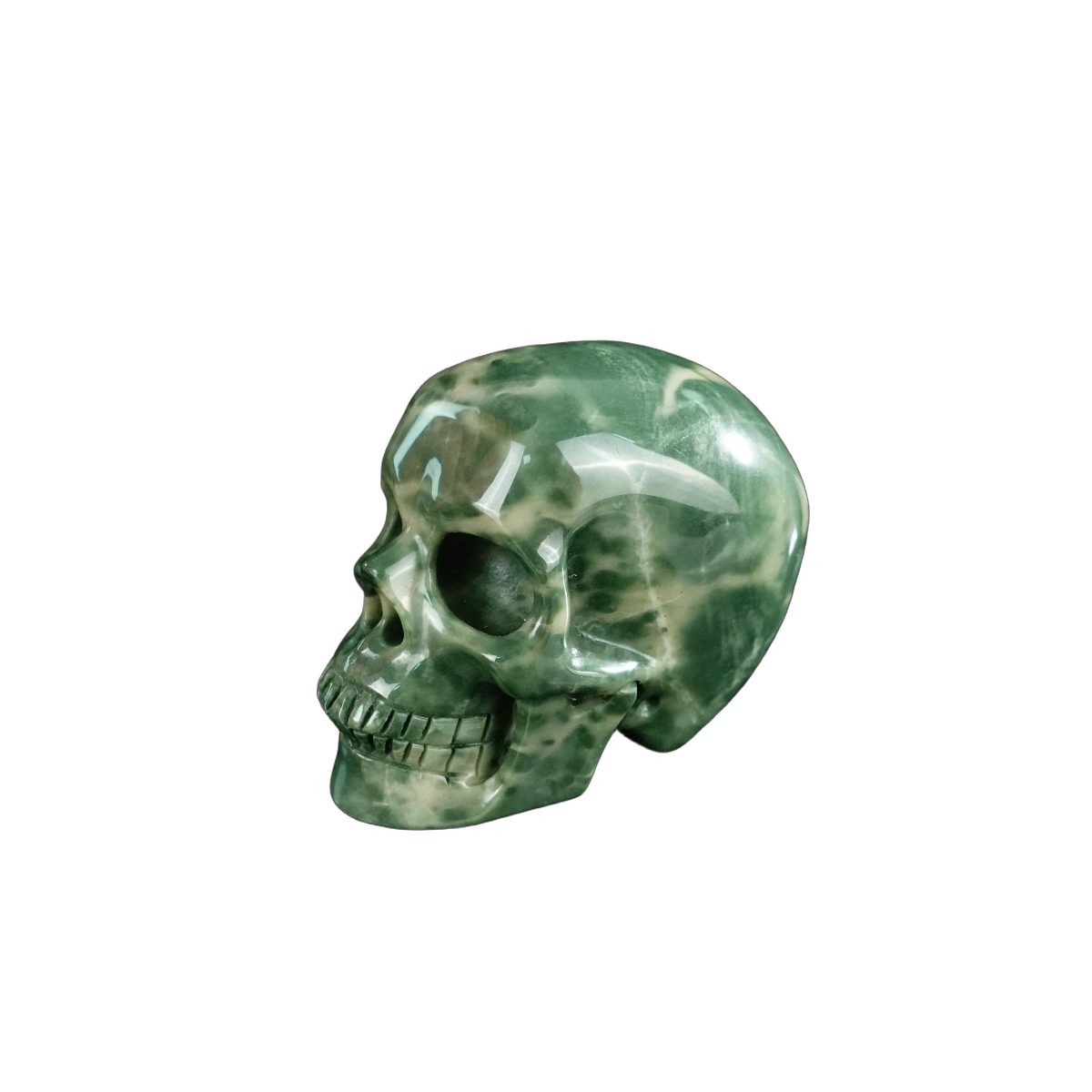 2.2" Nine Dragon Jade Crystal Skull Carving - Hand Carved Decor