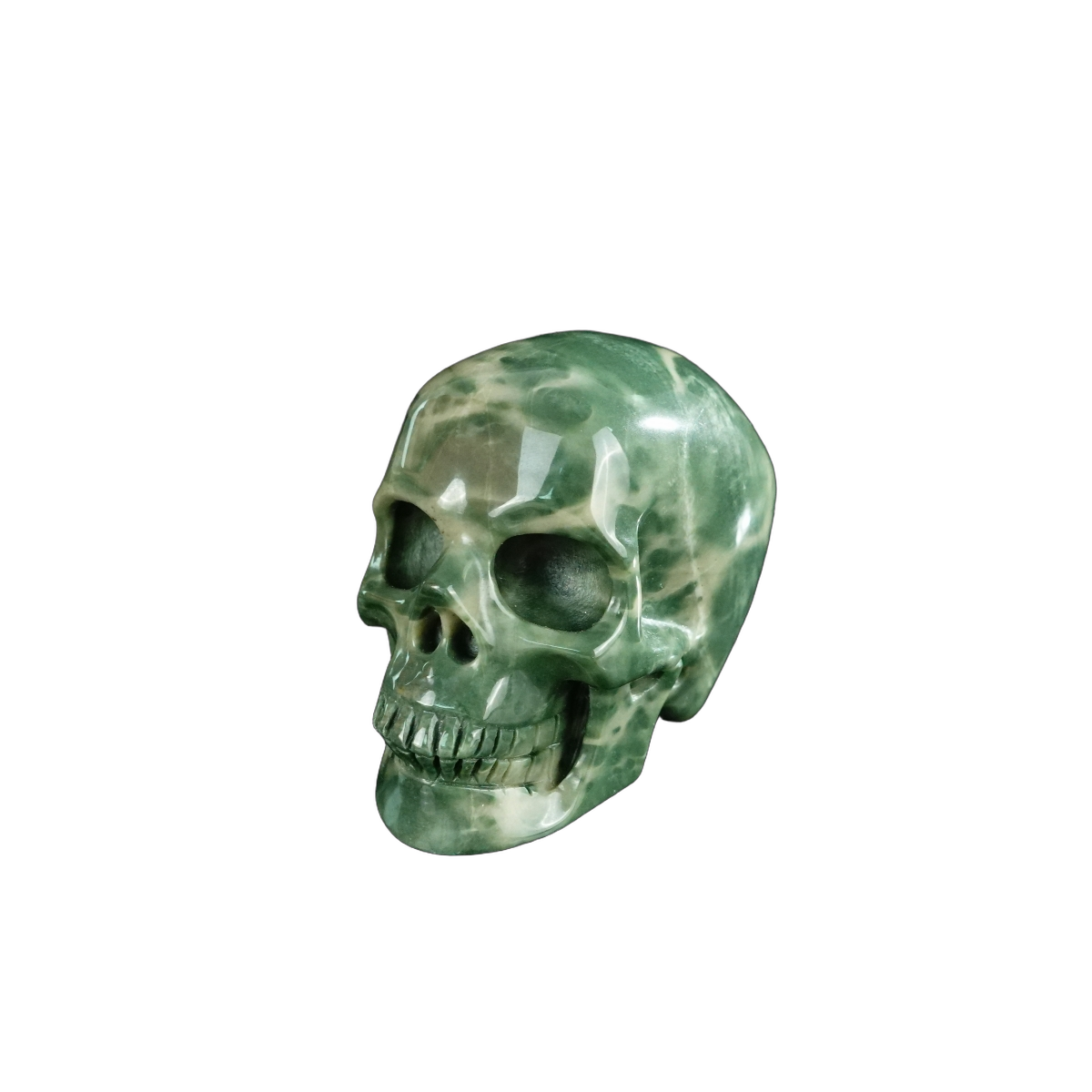 2.2" Nine Dragon Jade Crystal Skull Carving - Hand Carved Decor