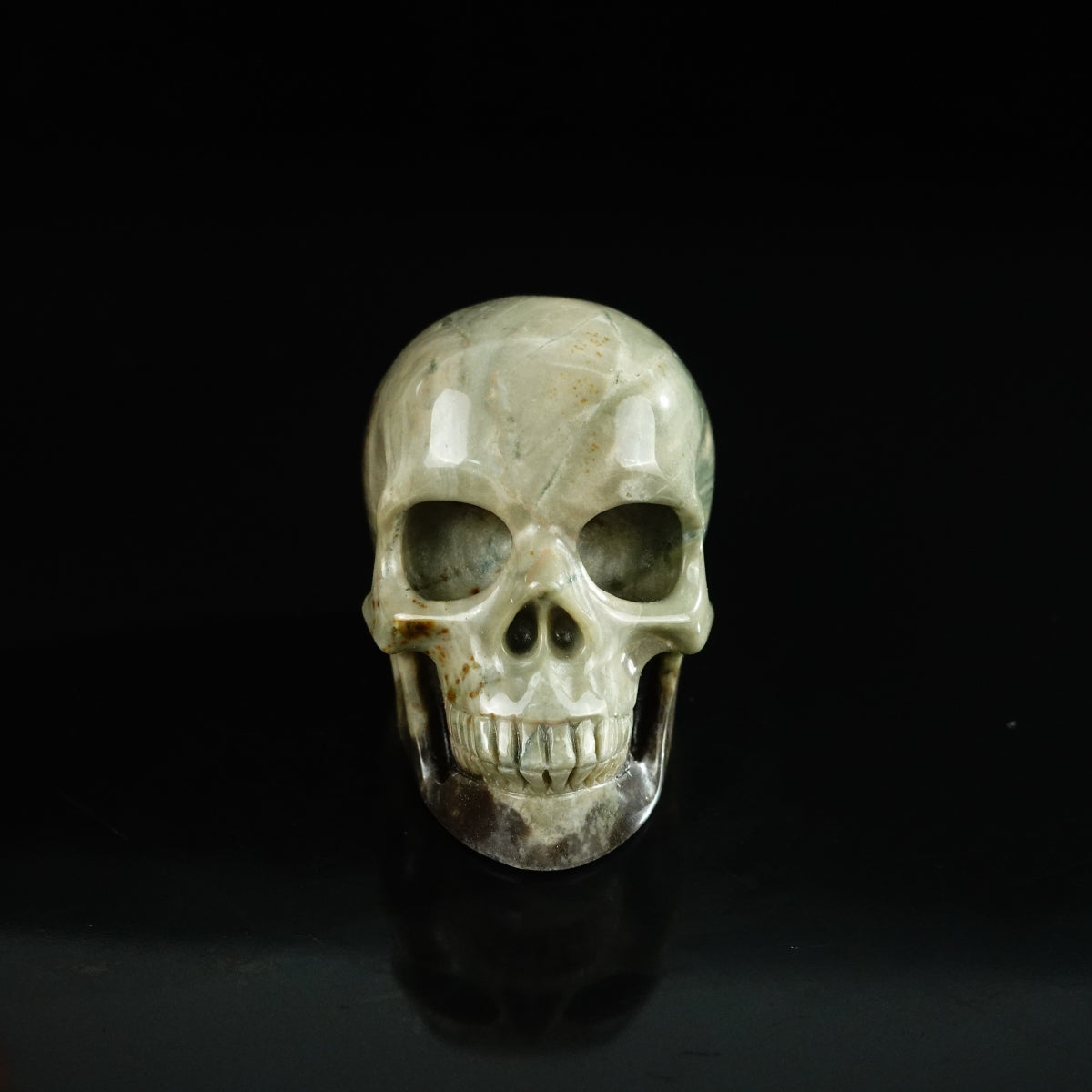 2.2" Nine Dragon Jade Crystal Skull Carving - Unique Piece #HA14