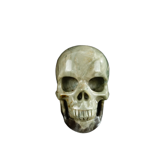 2.2" Nine Dragon Jade Crystal Skull Carving - Unique Piece #HA14