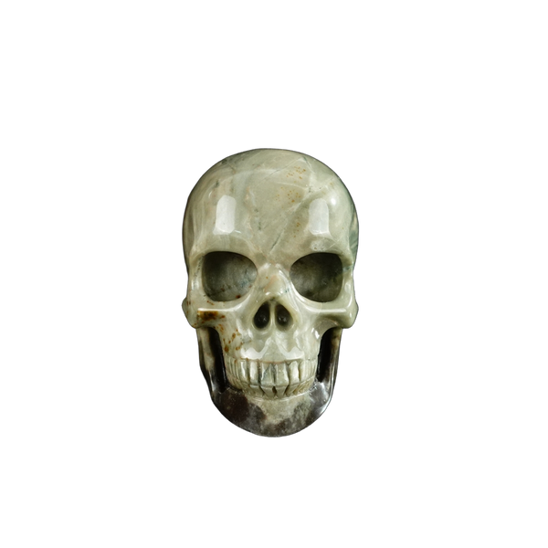 2.2" Nine Dragon Jade Crystal Skull Carving - Unique Piece #HA14