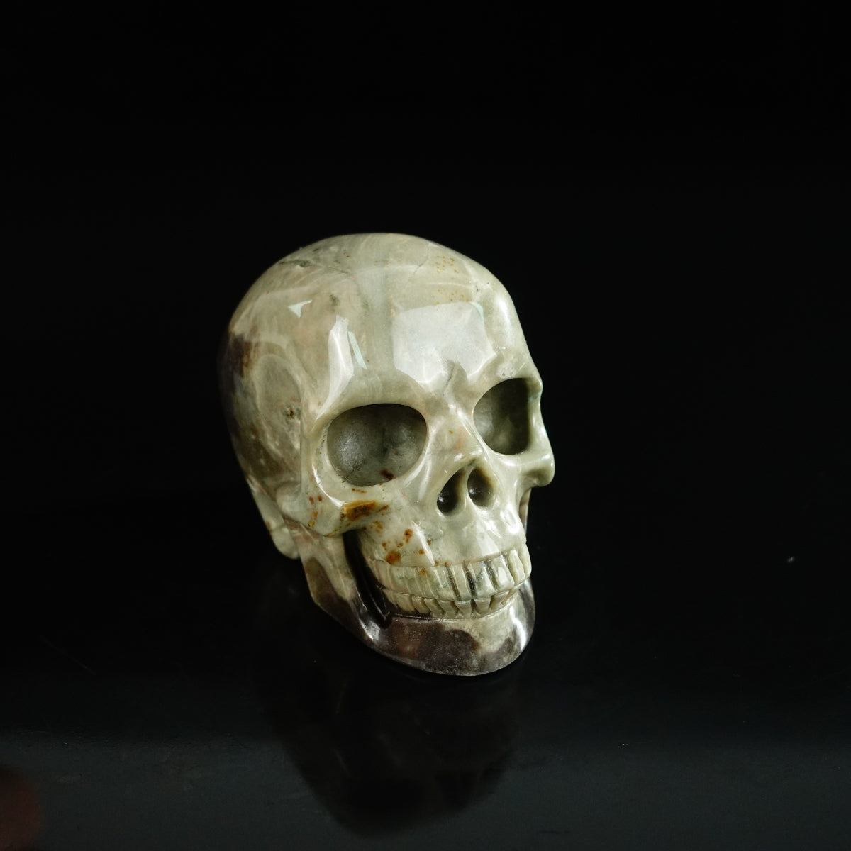 2.2" Nine Dragon Jade Crystal Skull Carving - Unique Piece #HA14