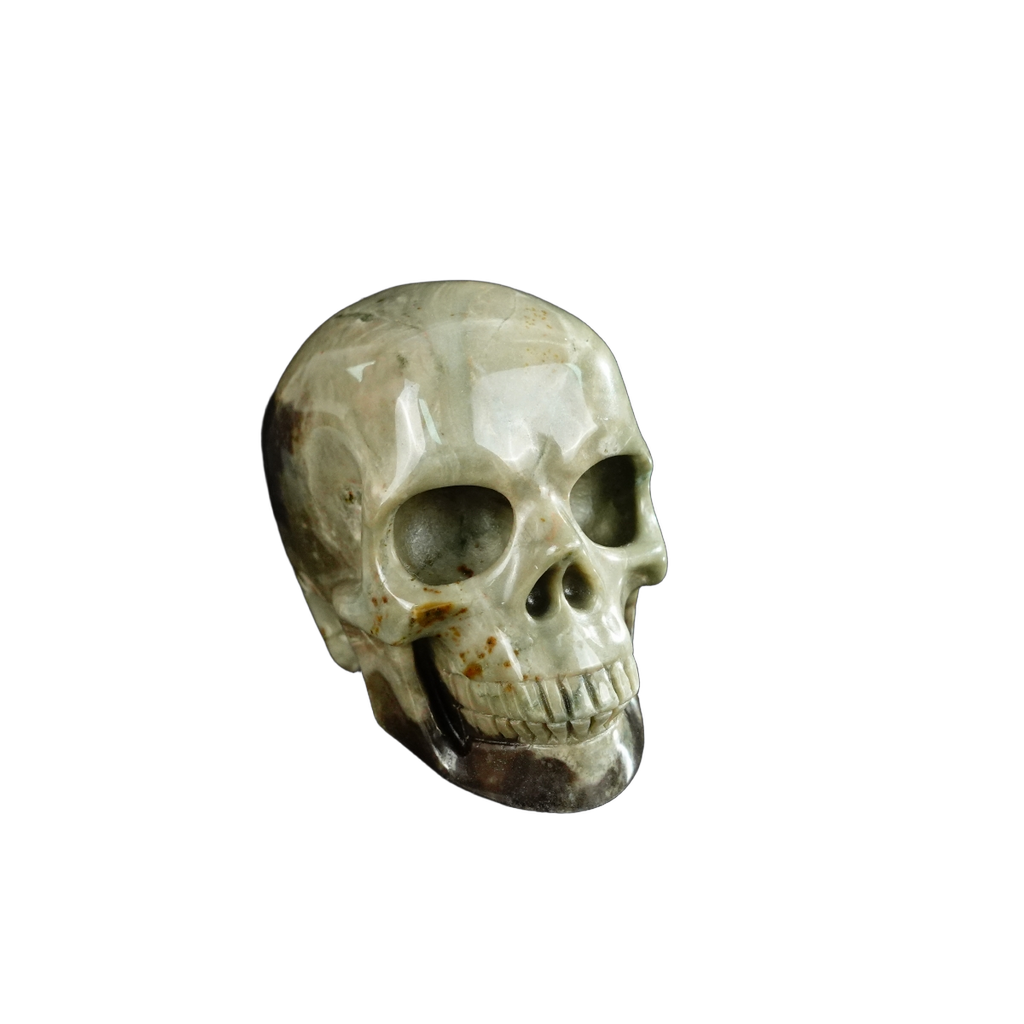 2.2" Nine Dragon Jade Crystal Skull Carving - Unique Piece #HA14