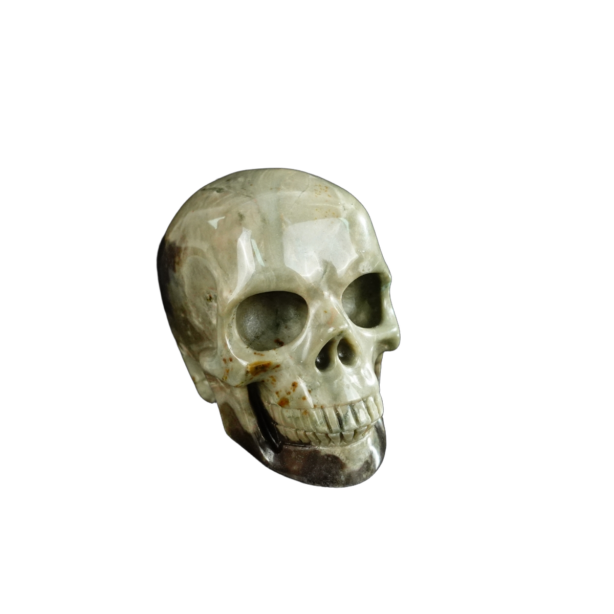 2.2" Nine Dragon Jade Crystal Skull Carving - Unique Piece #HA14