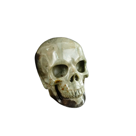 2.2" Nine Dragon Jade Crystal Skull Carving - Unique Piece #HA14