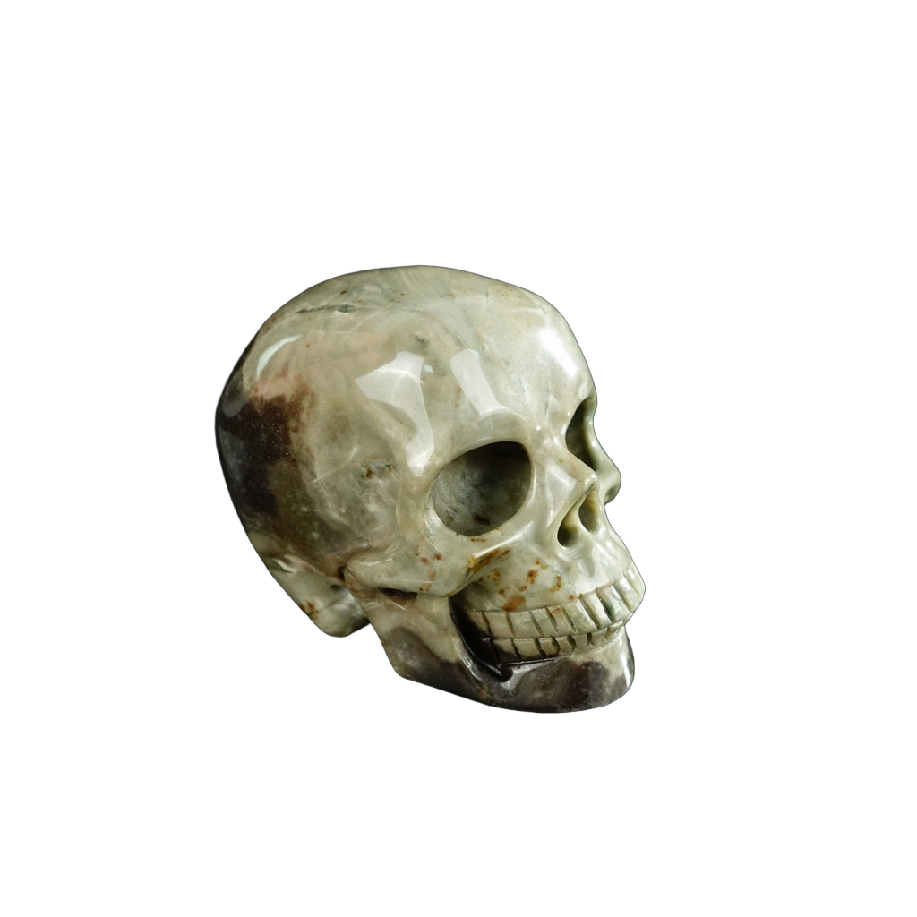 2.2" Nine Dragon Jade Crystal Skull Carving - Unique Piece #HA14