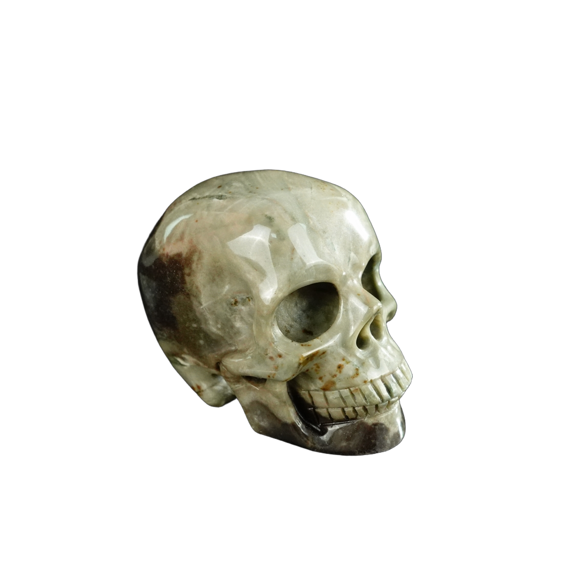 2.2" Nine Dragon Jade Crystal Skull Carving - Unique Piece #HA14