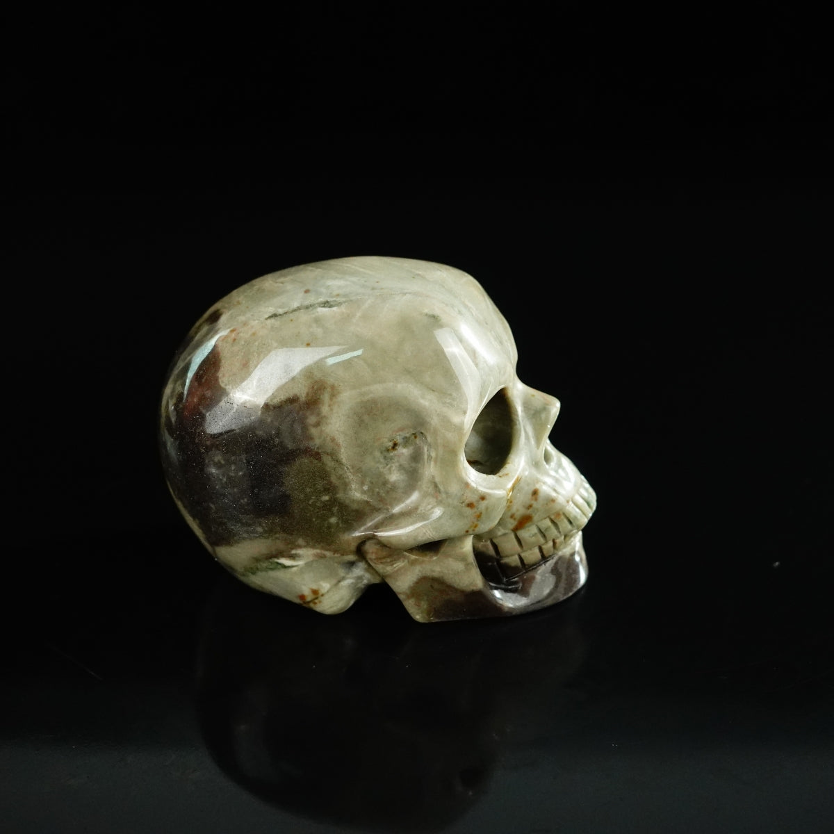 2.2" Nine Dragon Jade Crystal Skull Carving - Unique Piece #HA14