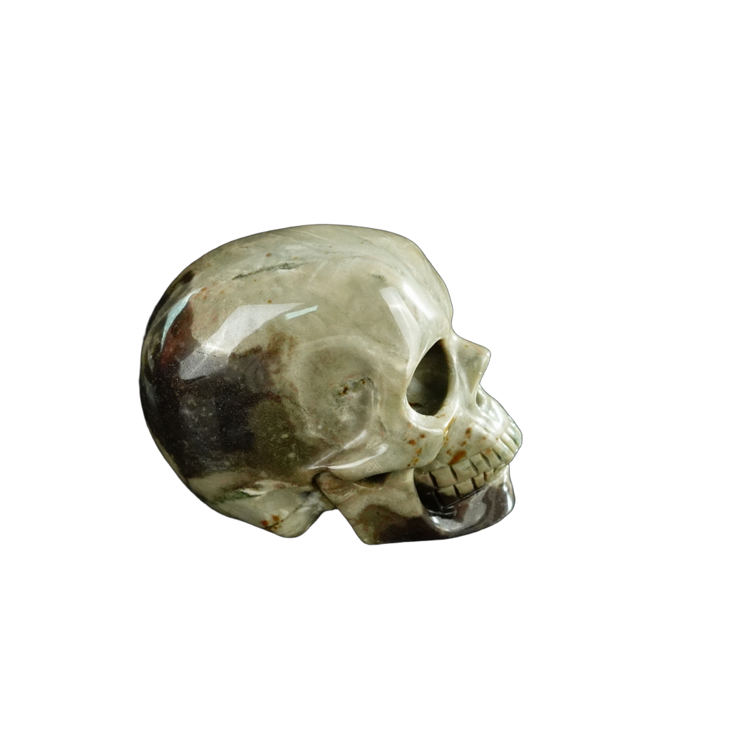 2.2" Nine Dragon Jade Crystal Skull Carving - Unique Piece #HA14