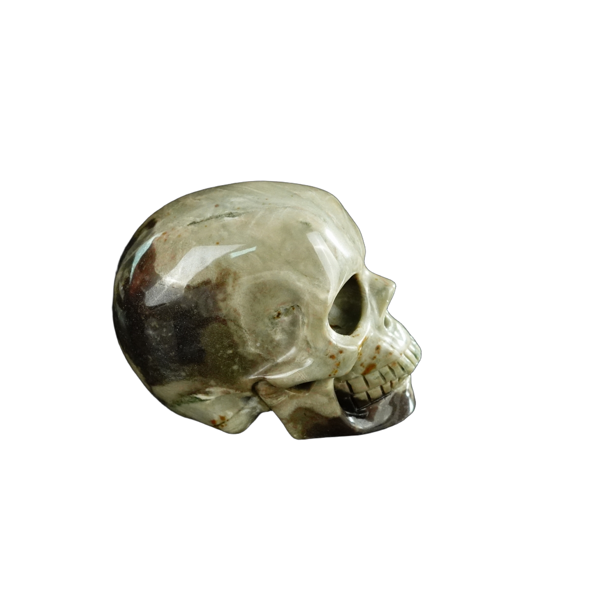 2.2" Nine Dragon Jade Crystal Skull Carving - Unique Piece #HA14
